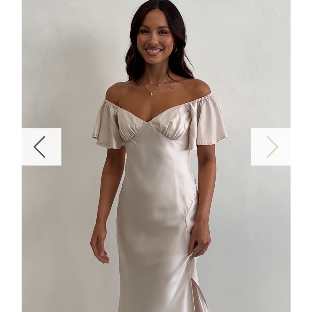 Billy J Boutique Louisa Midi Dress - Ivory. New without tags